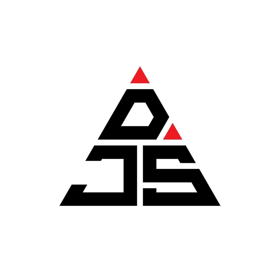 diseño de logotipo de letra triangular djs con forma de triángulo. monograma de diseño del logotipo del triángulo djs. plantilla de logotipo de vector de triángulo djs con color rojo. logo triangular djs logo simple, elegante y lujoso.