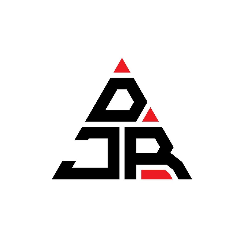 diseño del logotipo de la letra del triángulo djr con forma de triángulo. monograma de diseño del logotipo del triángulo djr. plantilla de logotipo de vector de triángulo djr con color rojo. logo triangular djr logo simple, elegante y lujoso.