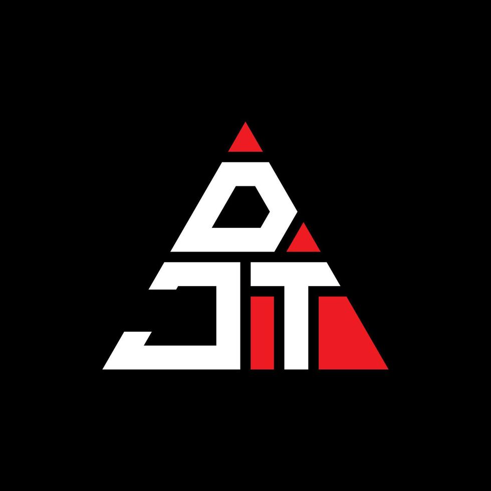 diseño de logotipo de letra triangular djt con forma de triángulo. monograma de diseño del logotipo del triángulo djt. plantilla de logotipo de vector de triángulo djt con color rojo. logotipo triangular djt logotipo simple, elegante y lujoso.