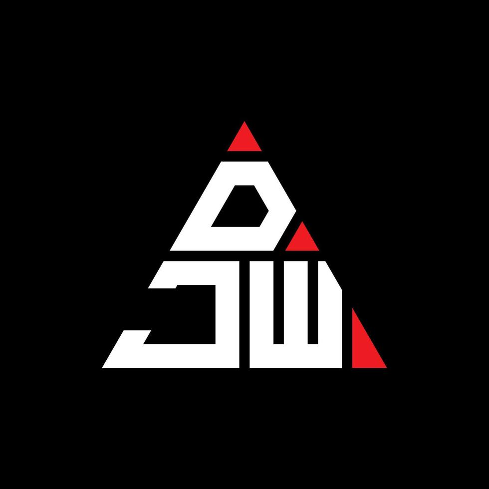 DJW triangle letter logo design with triangle shape. DJW triangle logo design monogram. DJW triangle vector logo template with red color. DJW triangular logo Simple, Elegant, and Luxurious Logo.