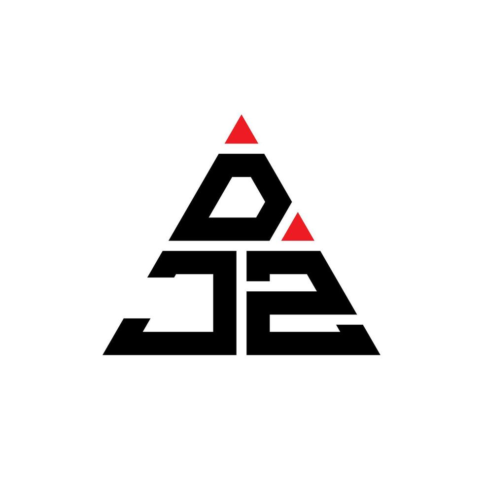 DJZ triangle letter logo design with triangle shape. DJZ triangle logo design monogram. DJZ triangle vector logo template with red color. DJZ triangular logo Simple, Elegant, and Luxurious Logo.