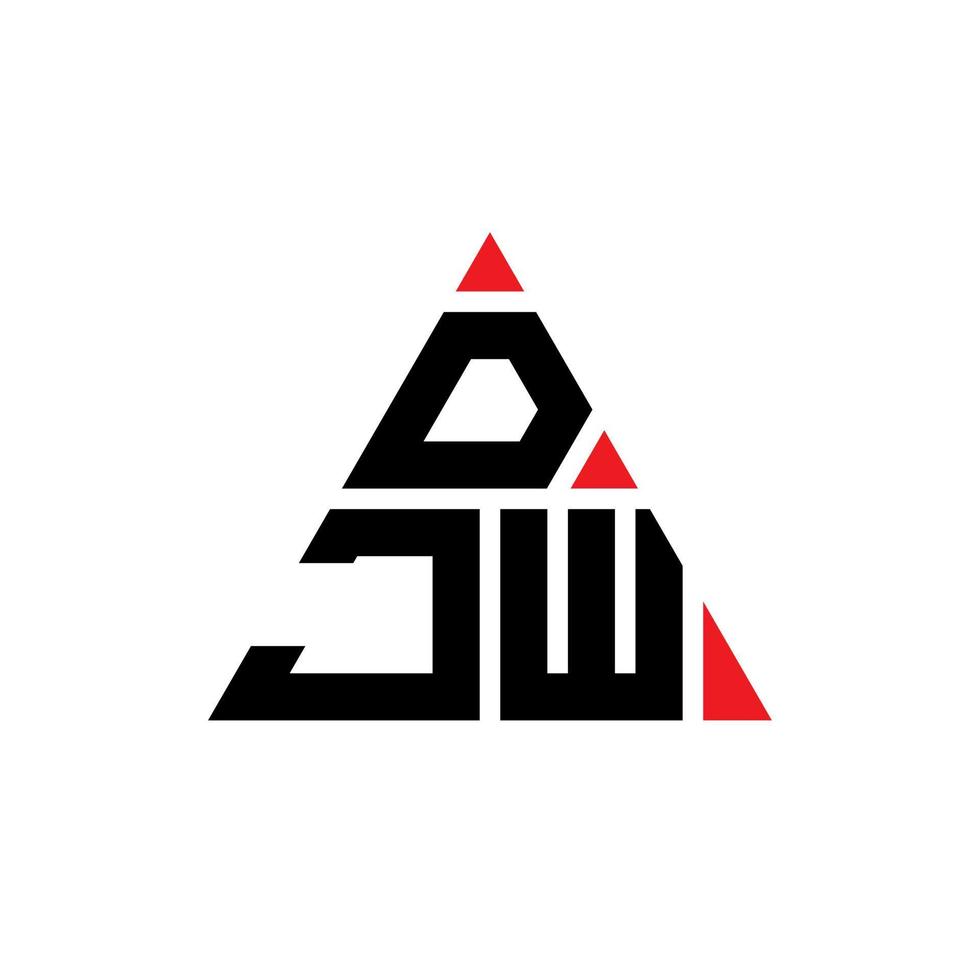 DJW triangle letter logo design with triangle shape. DJW triangle logo design monogram. DJW triangle vector logo template with red color. DJW triangular logo Simple, Elegant, and Luxurious Logo.
