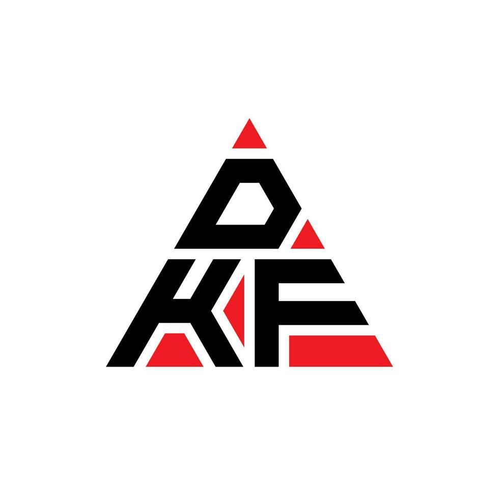 Diseño de logotipo de letra triangular dkf con forma de triángulo. monograma de diseño del logotipo del triángulo dkf. plantilla de logotipo de vector de triángulo dkf con color rojo. logotipo triangular dkf logotipo simple, elegante y lujoso.