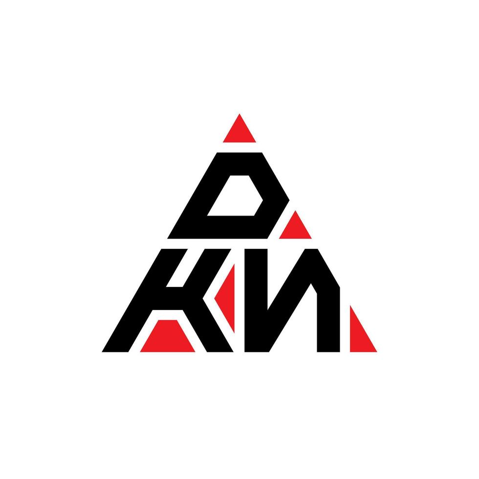Diseño de logotipo de letra triangular dkn con forma de triángulo. monograma de diseño de logotipo de triángulo dkn. plantilla de logotipo de vector de triángulo dkn con color rojo. logo triangular dkn logo simple, elegante y lujoso.