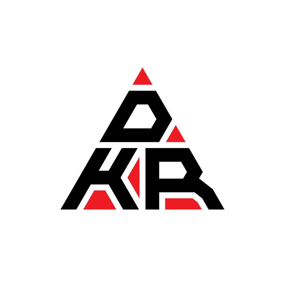 diseño de logotipo de letra de triángulo dkr con forma de triángulo. monograma de diseño del logotipo del triángulo dkr. plantilla de logotipo de vector de triángulo dkr con color rojo. logo triangular dkr logo simple, elegante y lujoso.