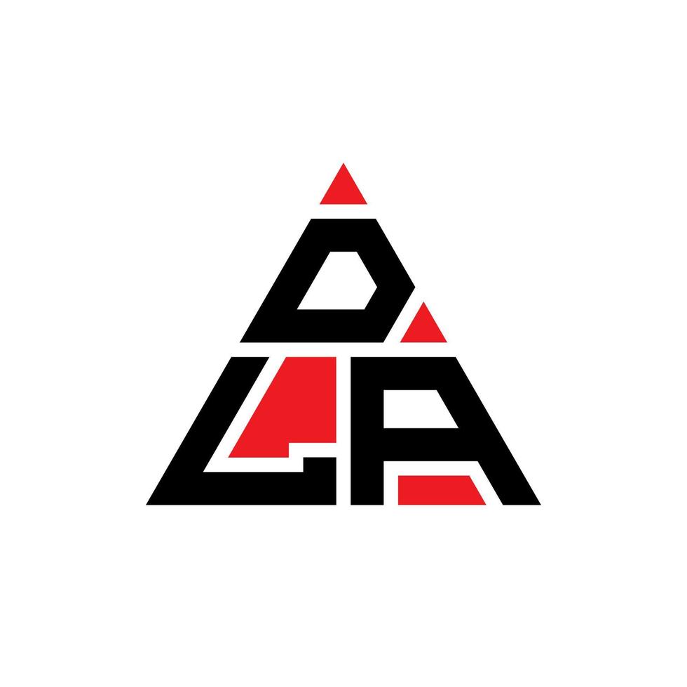 diseño del logotipo de la letra del triángulo dla con forma de triángulo. monograma de diseño del logotipo del triángulo dla. plantilla de logotipo de vector de triángulo dla con color rojo. logotipo triangular dla logotipo simple, elegante y lujoso.