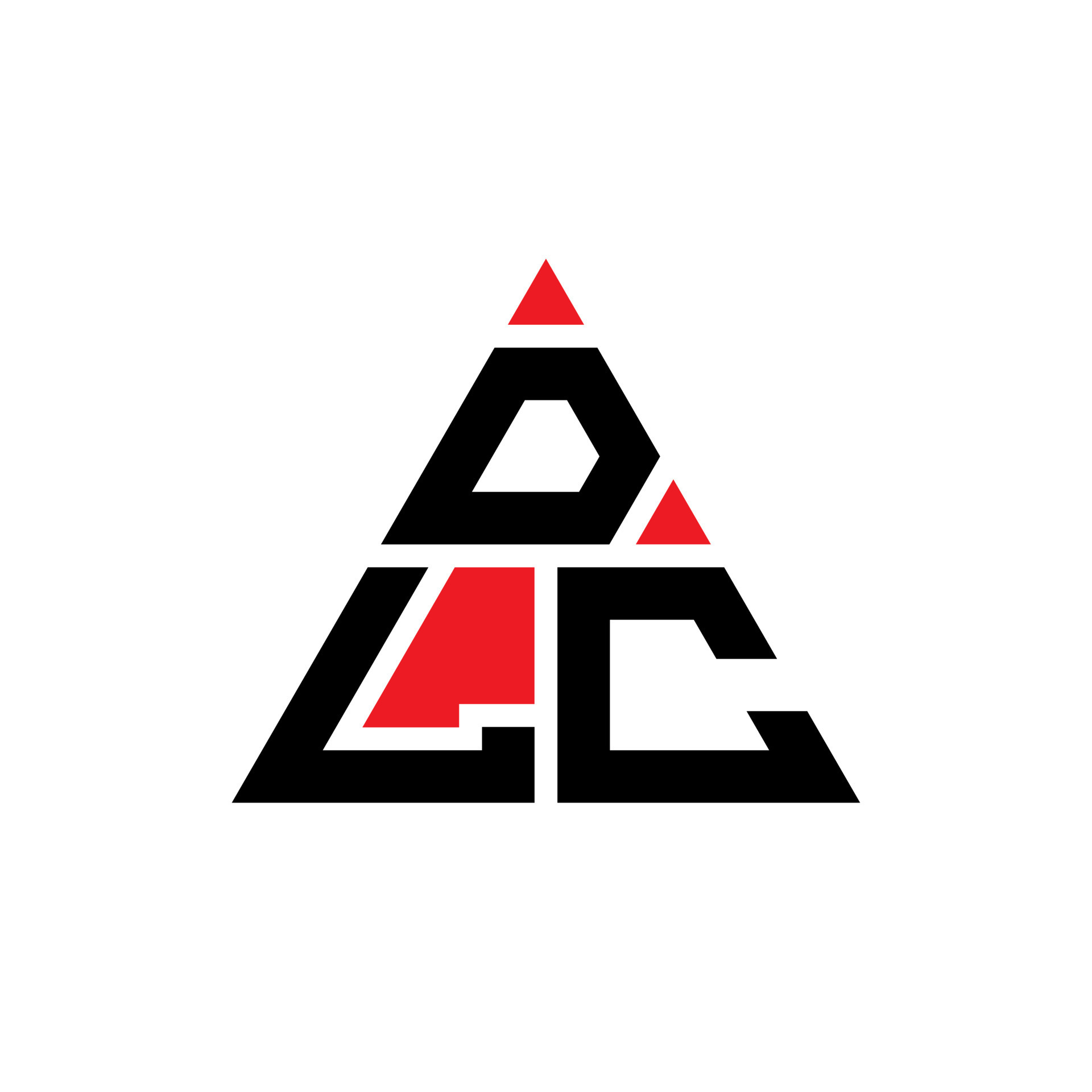 DLC triangle letter logo design with triangle shape. DLC triangle logo