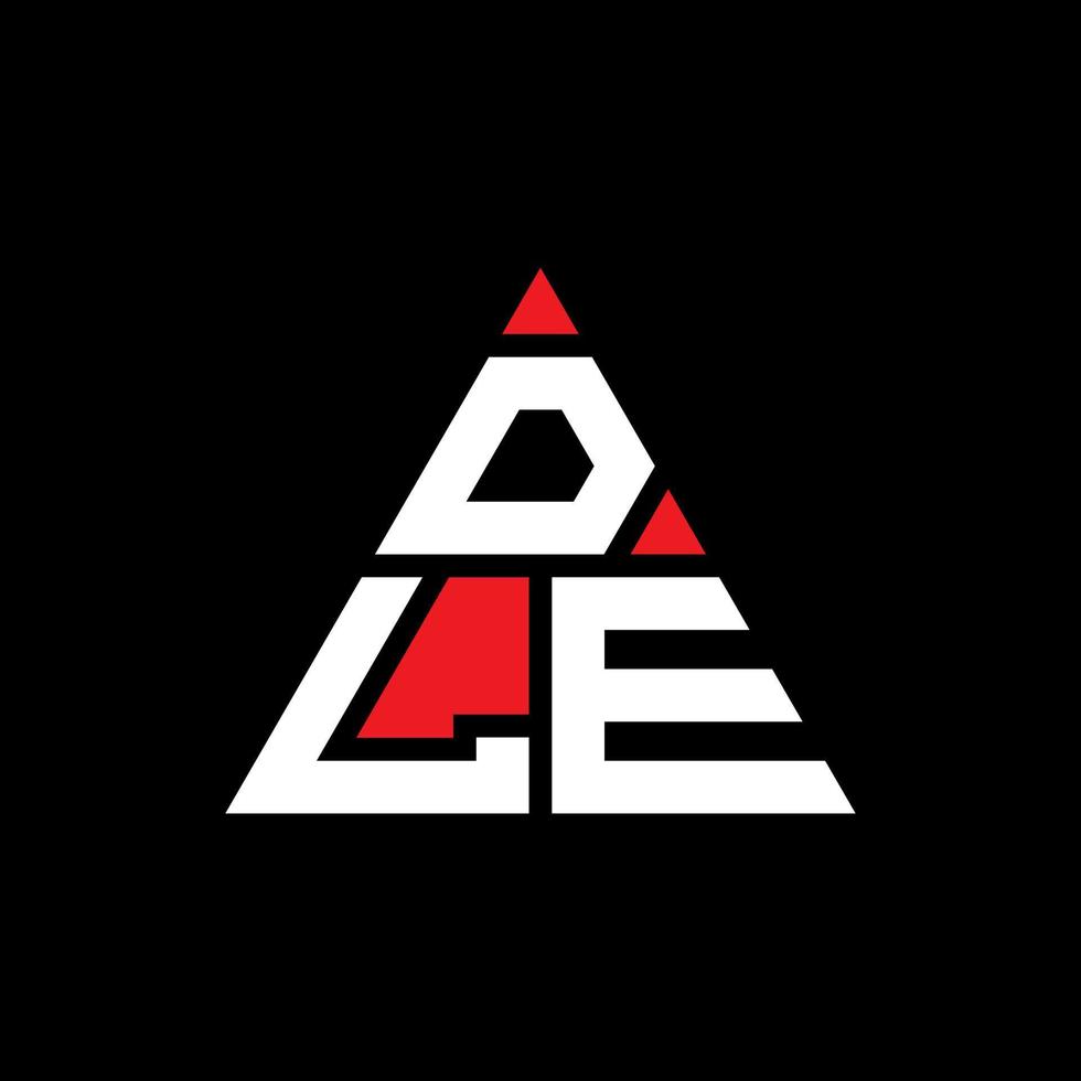 diseño de logotipo de letra de triángulo dle con forma de triángulo. monograma de diseño de logotipo de triángulo dle. plantilla de logotipo de vector de triángulo dle con color rojo. logotipo triangular de dle logotipo simple, elegante y lujoso.