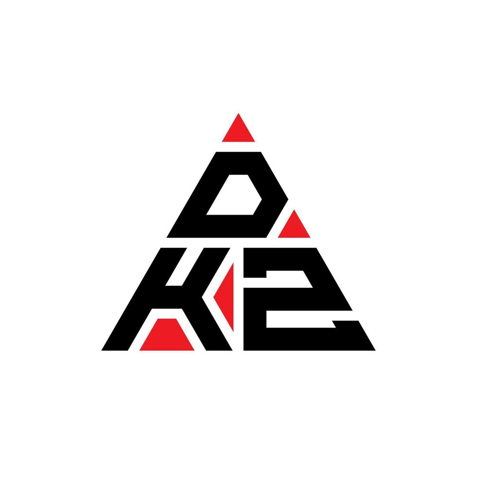 diseño de logotipo de letra triangular dkz con forma de triángulo. monograma de diseño del logotipo del triángulo dkz. plantilla de logotipo de vector de triángulo dkz con color rojo. logotipo triangular dkz logotipo simple, elegante y lujoso.