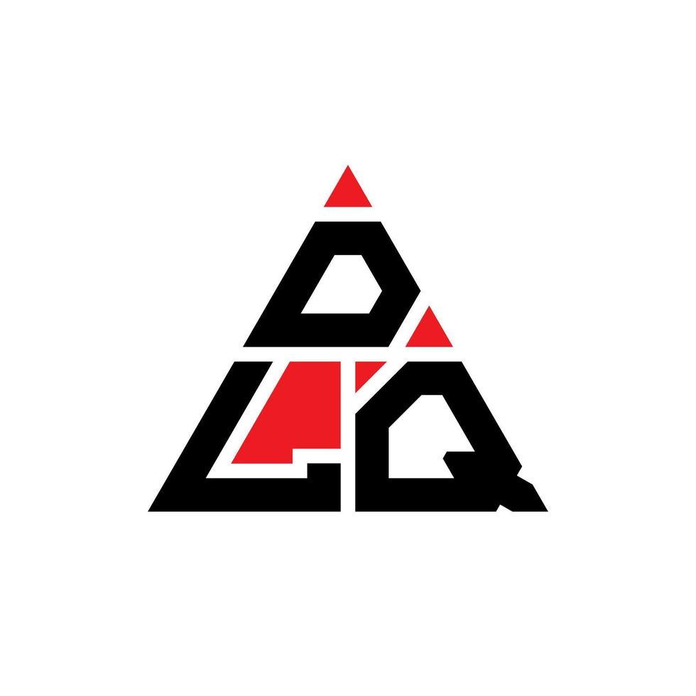 DLQ triangle letter logo design with triangle shape. DLQ triangle logo design monogram. DLQ triangle vector logo template with red color. DLQ triangular logo Simple, Elegant, and Luxurious Logo.