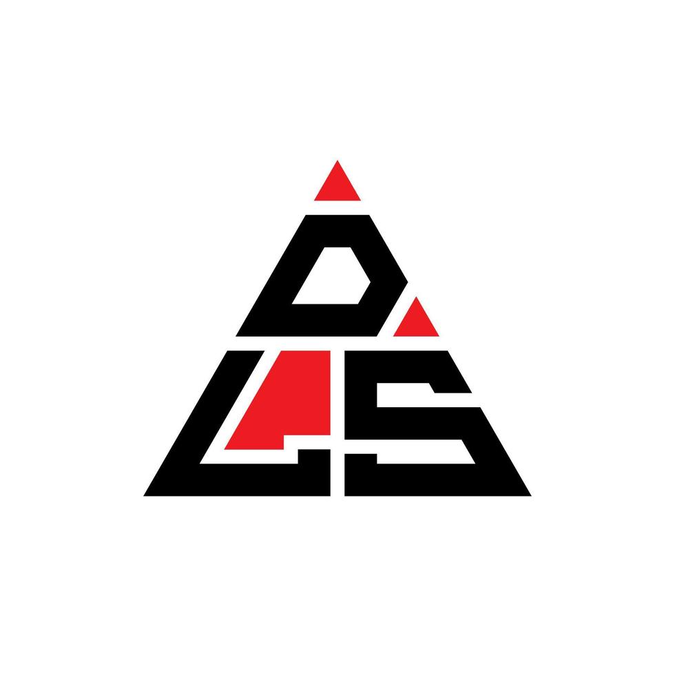 DLS triangle letter logo design with triangle shape. DLS triangle logo design monogram. DLS triangle vector logo template with red color. DLS triangular logo Simple, Elegant, and Luxurious Logo.