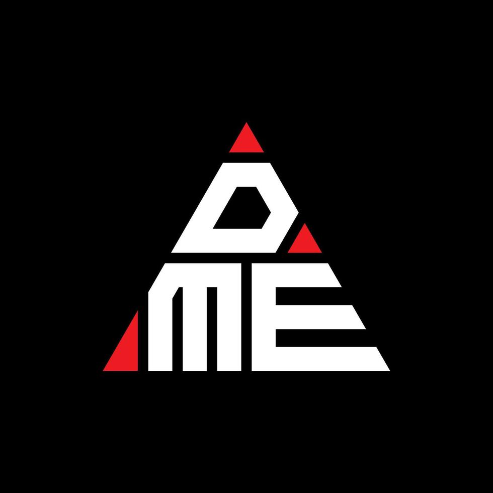 DME triangle letter logo design with triangle shape. DME triangle logo design monogram. DME triangle vector logo template with red color. DME triangular logo Simple, Elegant, and Luxurious Logo.