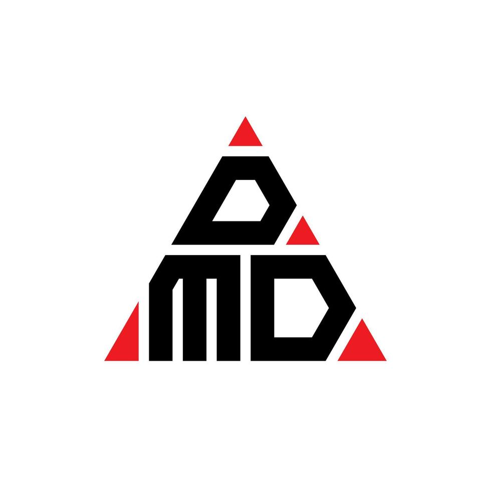 diseño de logotipo de letra de triángulo dmd con forma de triángulo. monograma de diseño del logotipo del triángulo dmd. plantilla de logotipo de vector de triángulo dmd con color rojo. logo triangular dmd logo simple, elegante y lujoso.
