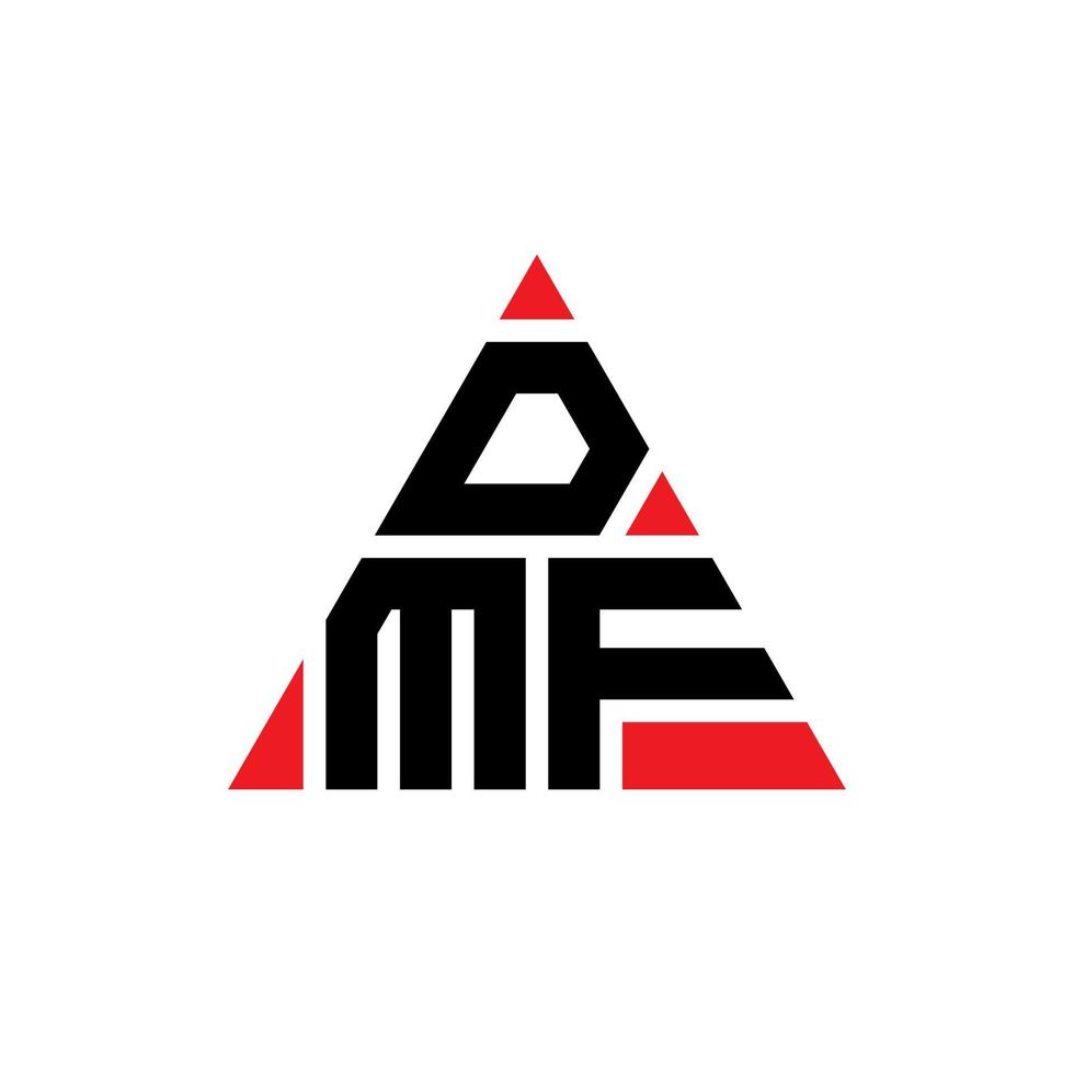 Diseño de logotipo de letra triangular dmf con forma de triángulo. monograma de diseño de logotipo de triángulo dmf. plantilla de logotipo de vector de triángulo dmf con color rojo. logotipo triangular dmf logotipo simple, elegante y lujoso.