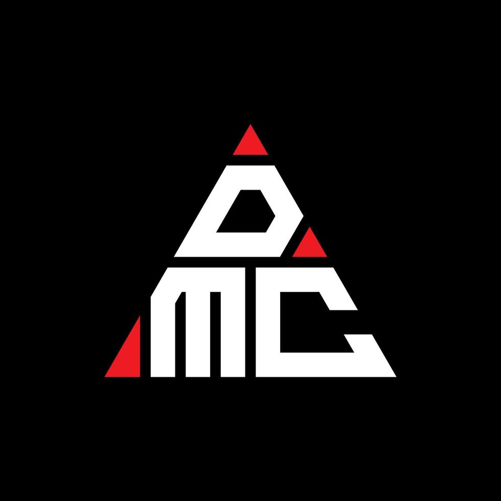 diseño de logotipo de letra de triángulo dmc con forma de triángulo. monograma de diseño de logotipo de triángulo dmc. plantilla de logotipo de vector de triángulo dmc con color rojo. logotipo triangular dmc logotipo simple, elegante y lujoso.