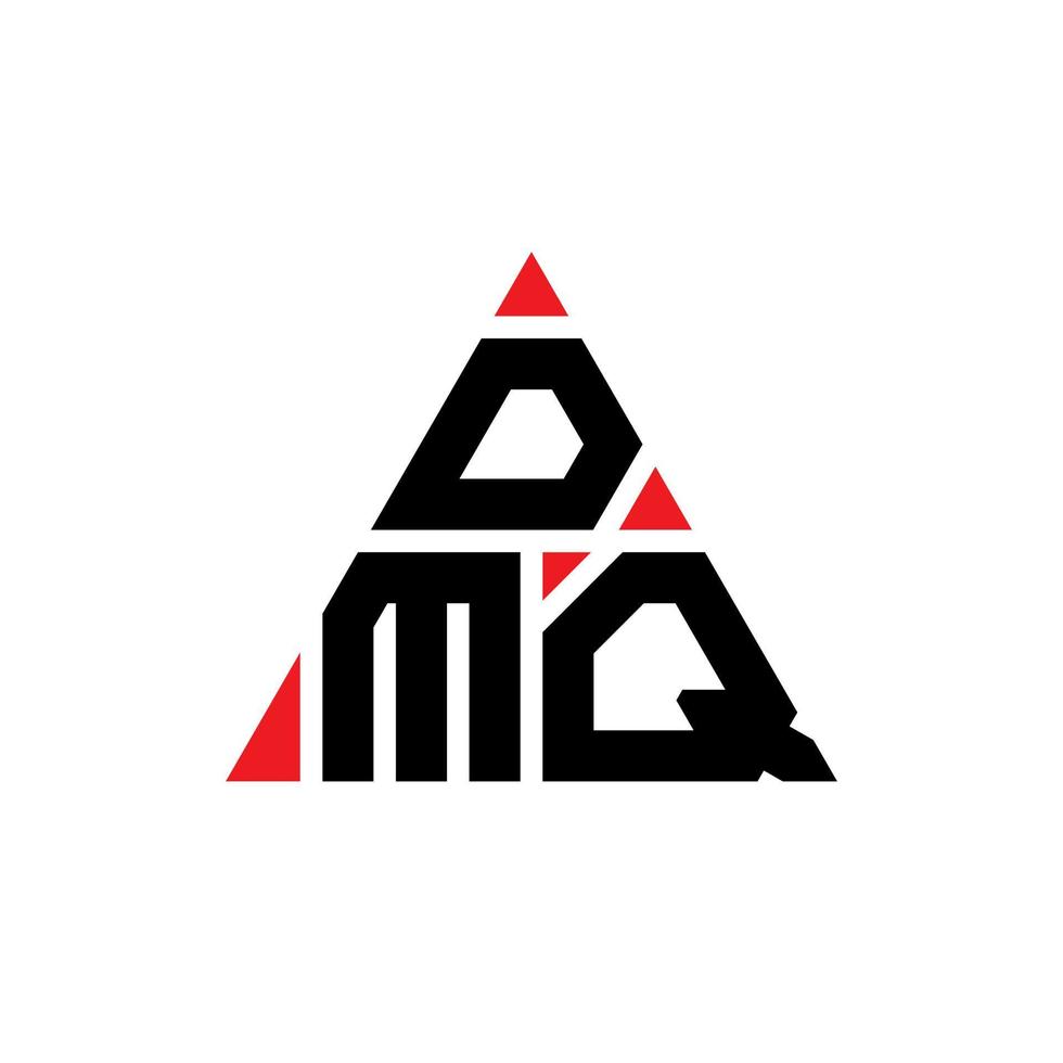 diseño de logotipo de letra triangular dmq con forma de triángulo. monograma de diseño de logotipo de triángulo dmq. plantilla de logotipo de vector de triángulo dmq con color rojo. logotipo triangular dmq logotipo simple, elegante y lujoso.