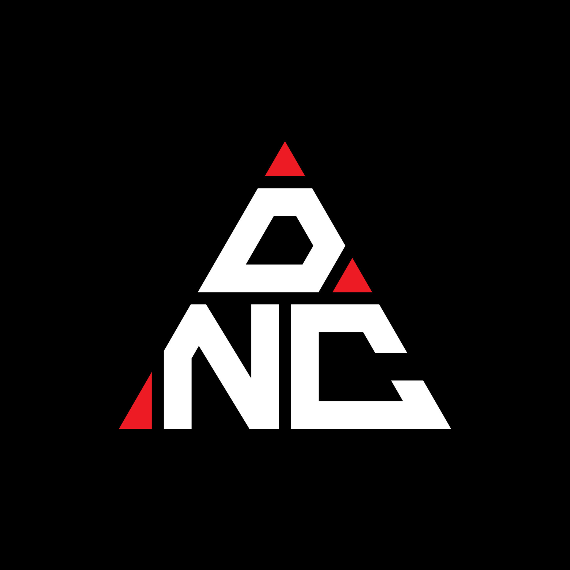 DNC triangle letter logo design with triangle shape. DNC triangle logo