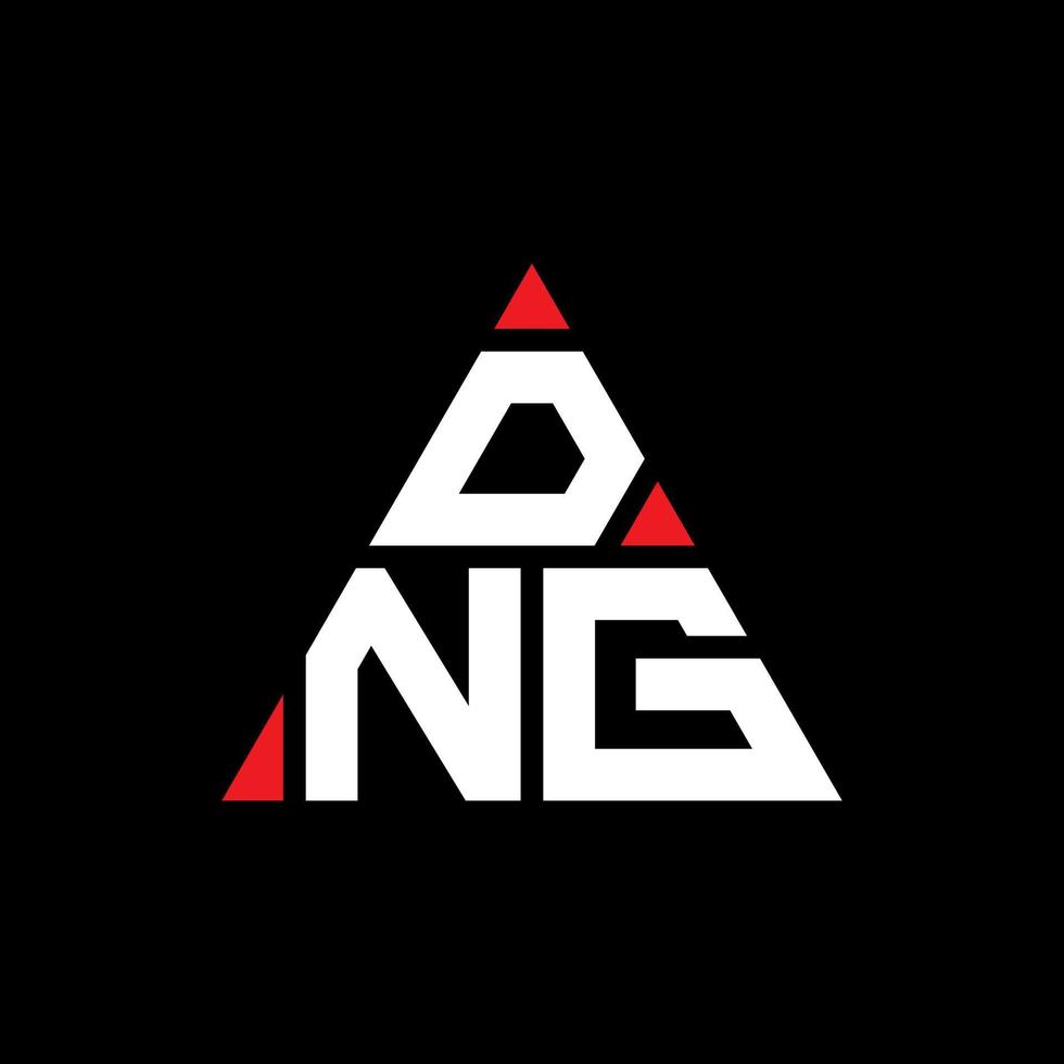 DNG triangle letter logo design with triangle shape. DNG triangle logo design monogram. DNG triangle vector logo template with red color. DNG triangular logo Simple, Elegant, and Luxurious Logo.