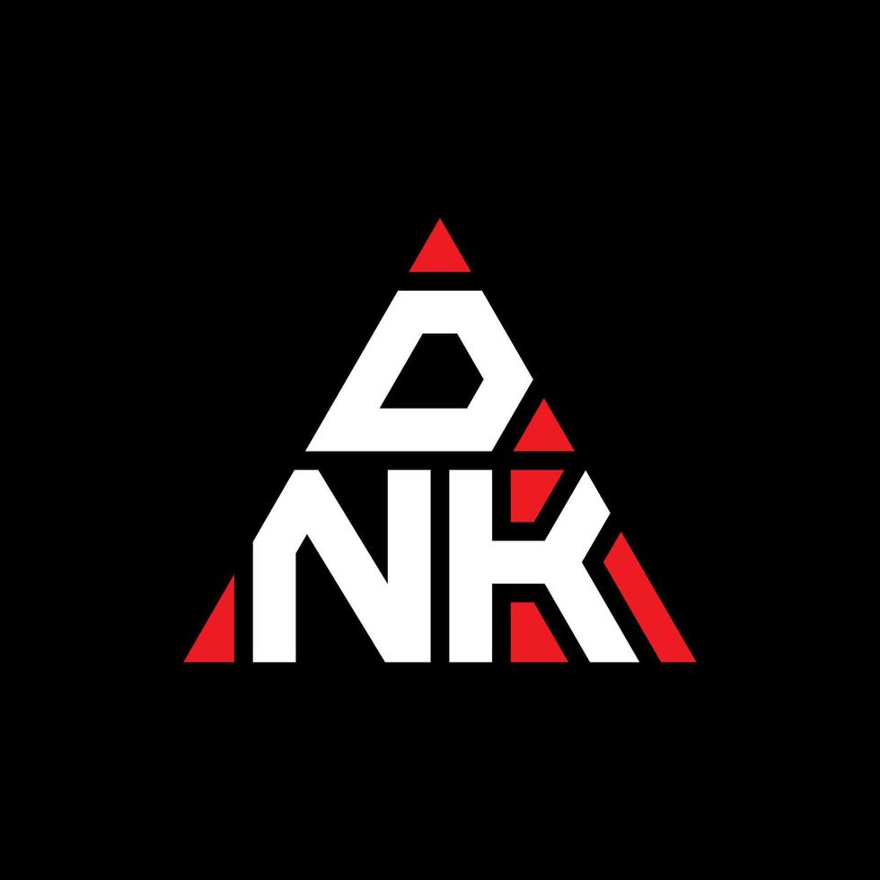 diseño de logotipo de letra de triángulo dnk con forma de triángulo. monograma de diseño de logotipo de triángulo dnk. plantilla de logotipo de vector de triángulo dnk con color rojo. logo triangular dnk logo simple, elegante y lujoso.