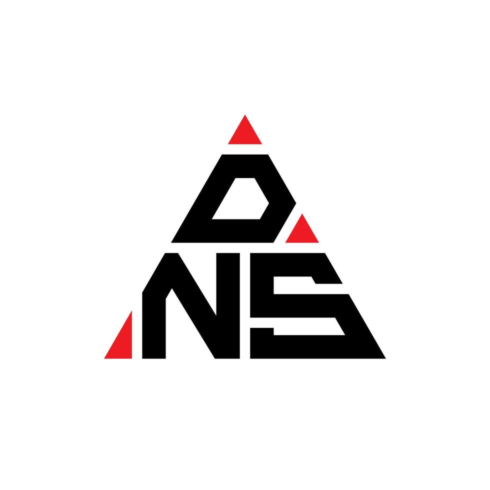 diseño de logotipo de letra triangular dns con forma de triángulo. monograma de diseño del logotipo del triángulo dns. plantilla de logotipo de vector de triángulo dns con color rojo. logo triangular dns logo simple, elegante y lujoso.