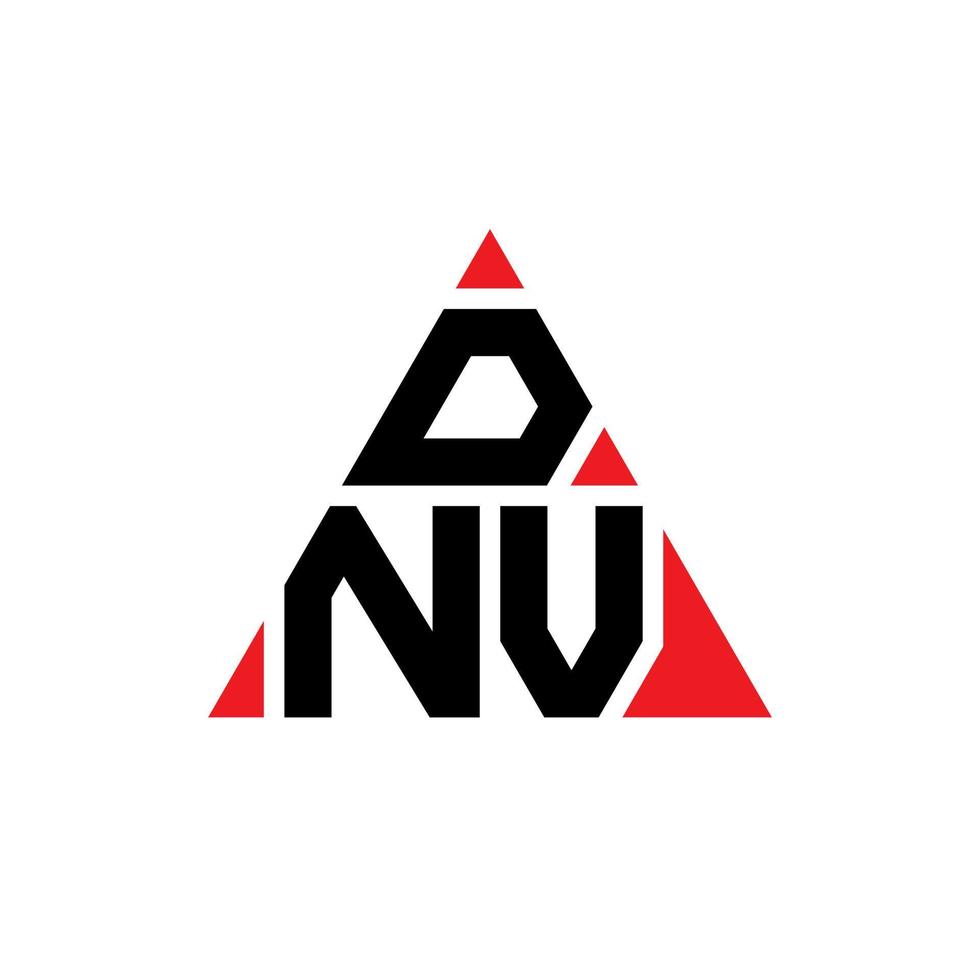 diseño de logotipo de letra triangular dnv con forma de triángulo. monograma de diseño de logotipo de triángulo dnv. plantilla de logotipo de vector de triángulo dnv con color rojo. logotipo triangular dnv logotipo simple, elegante y lujoso.