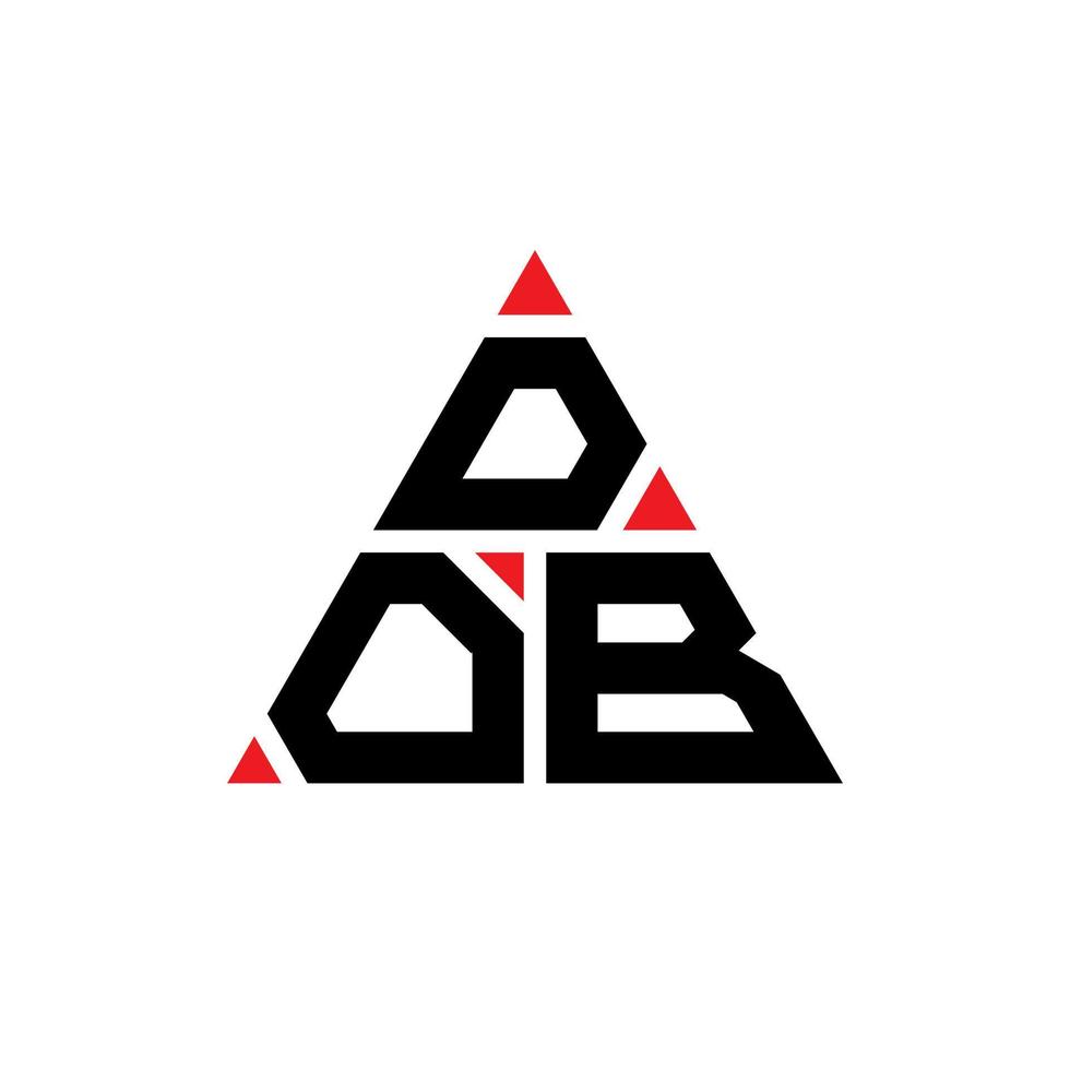 diseño de logotipo de letra de triángulo dob con forma de triángulo. monograma de diseño del logotipo del triángulo dob. plantilla de logotipo de vector de triángulo dob con color rojo. logo triangular dob logo simple, elegante y lujoso.