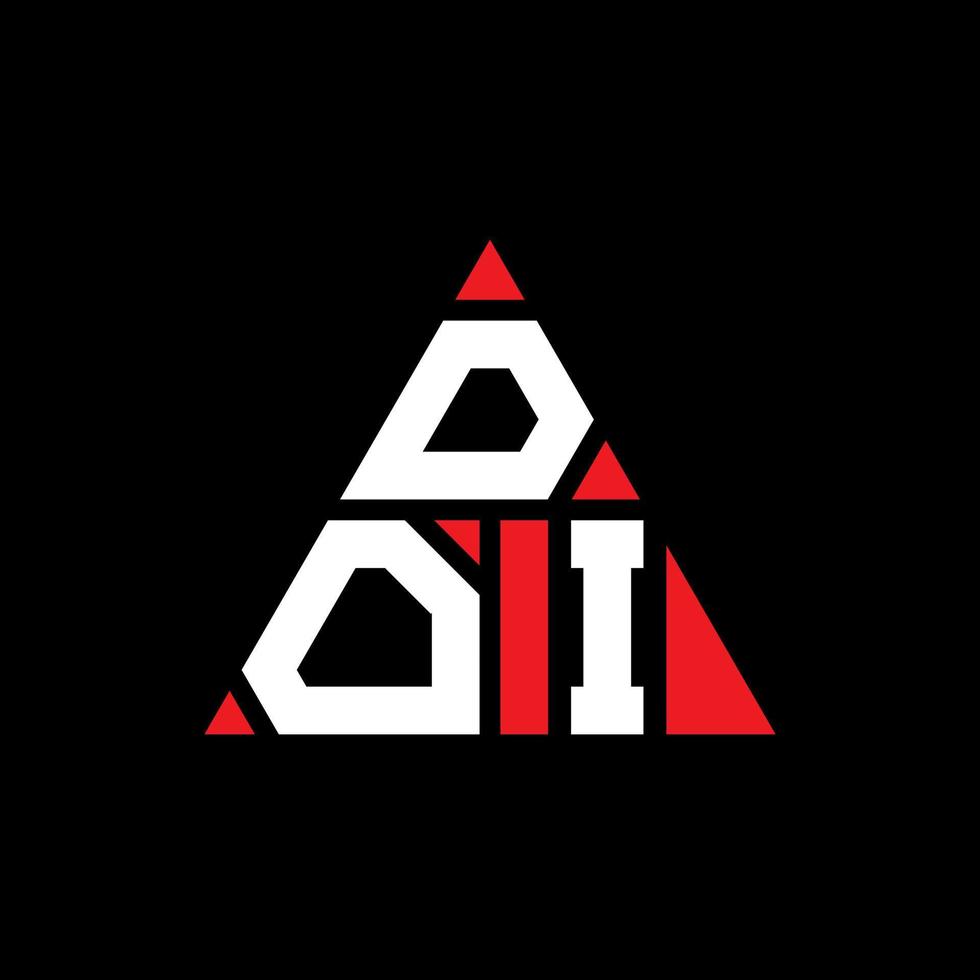 Diseño de logotipo de letra triangular doi con forma de triángulo. monograma de diseño del logotipo del triángulo doi. plantilla de logotipo de vector de triángulo doi con color rojo. logotipo triangular doi logotipo simple, elegante y lujoso.