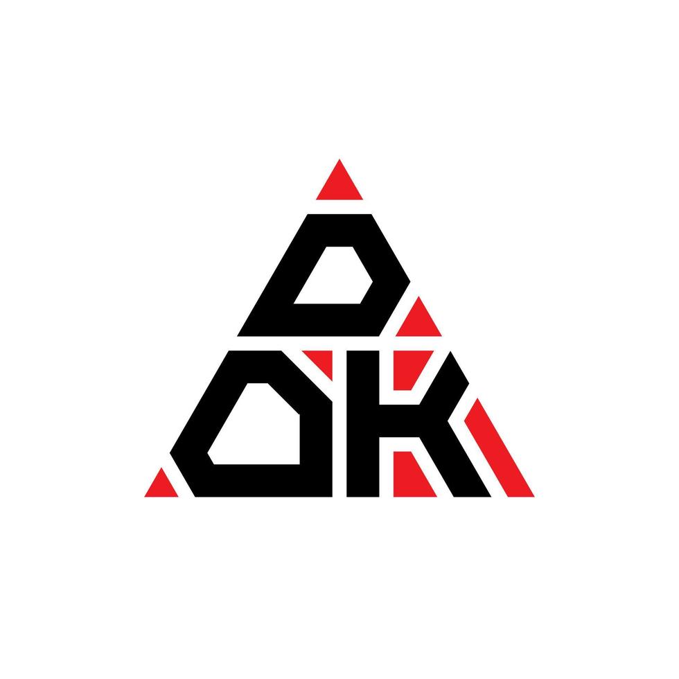 diseño de logotipo de letra de triángulo dok con forma de triángulo. monograma de diseño del logotipo del triángulo dok. dok triángulo vector logo plantilla con color rojo. logo triangular dok logo simple, elegante y lujoso.