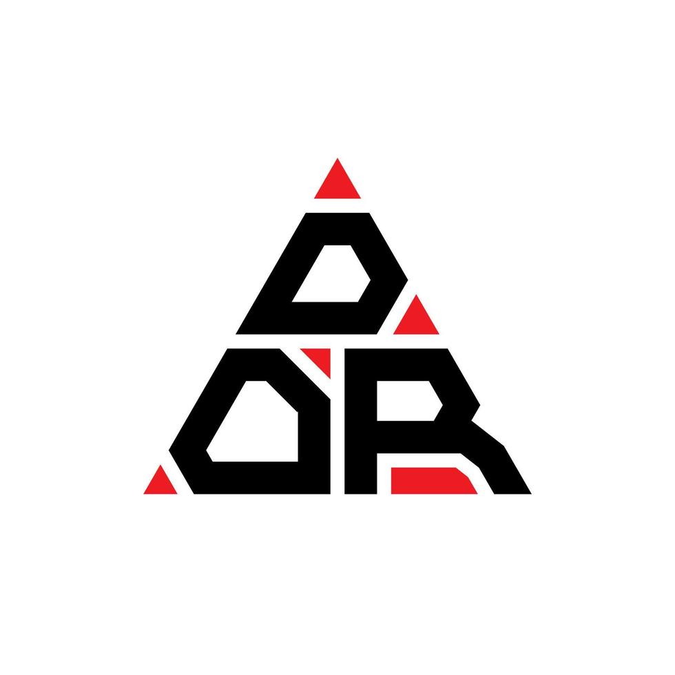 diseño del logotipo de la letra del triángulo dor con forma de triángulo. monograma de diseño del logotipo del triángulo dor. plantilla de logotipo de vector de triángulo dor con color rojo. logo triangular dor logo simple, elegante y lujoso.