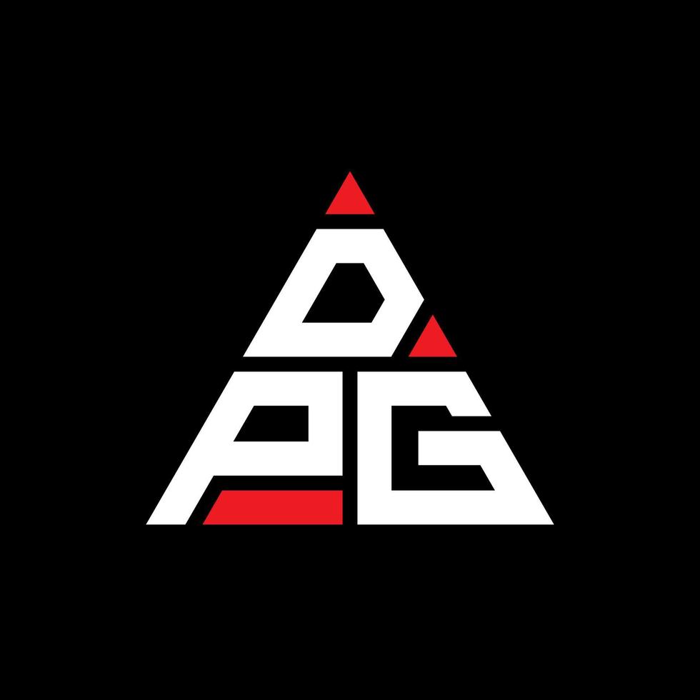 DPG triangle letter logo design with triangle shape. DPG triangle logo design monogram. DPG triangle vector logo template with red color. DPG triangular logo Simple, Elegant, and Luxurious Logo.