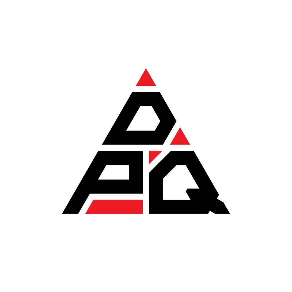 diseño de logotipo de letra triangular dpq con forma de triángulo. monograma de diseño del logotipo del triángulo dpq. plantilla de logotipo de vector de triángulo dpq con color rojo. logo triangular dpq logo simple, elegante y lujoso.