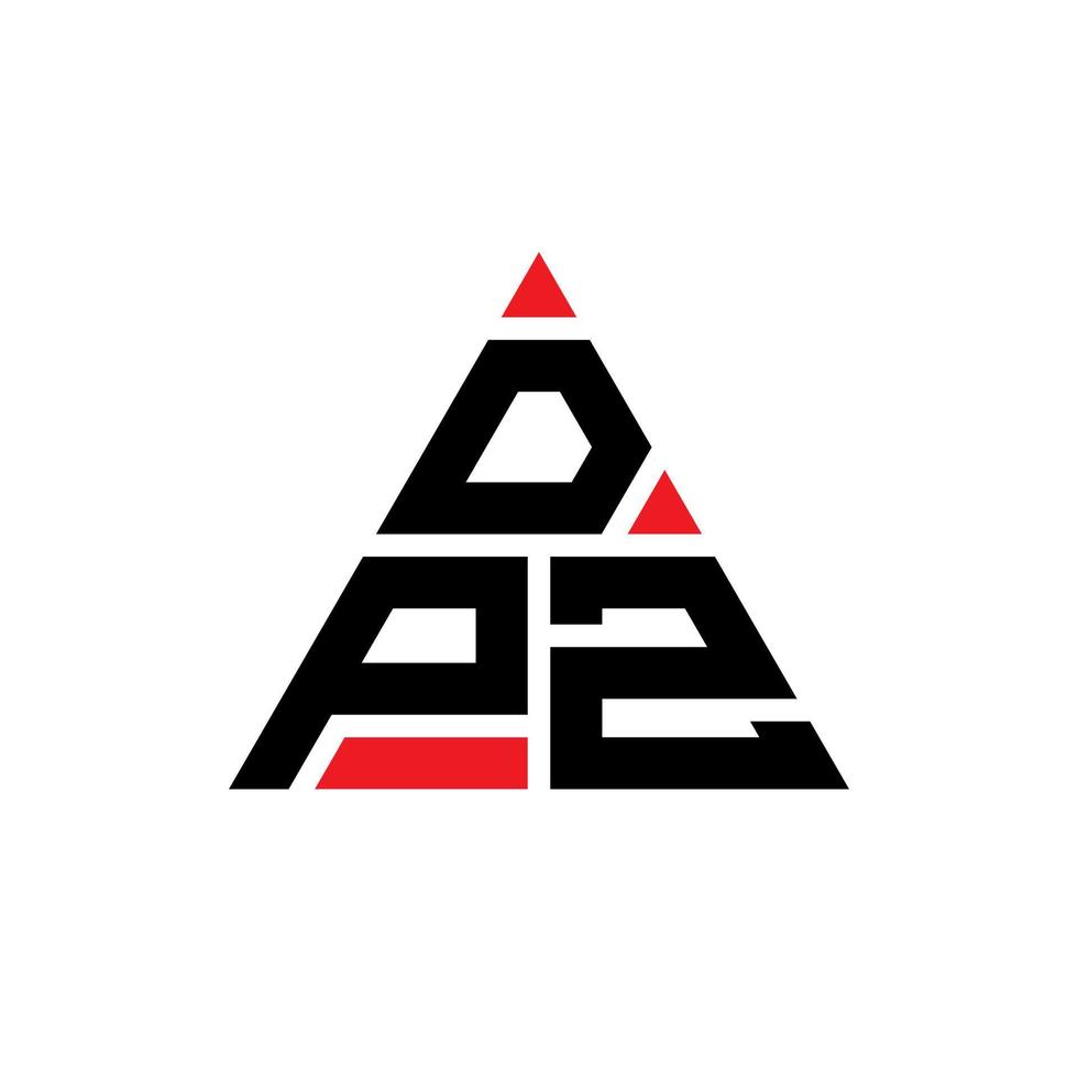 diseño de logotipo de letra triangular dpz con forma de triángulo. monograma de diseño del logotipo del triángulo dpz. plantilla de logotipo de vector de triángulo dpz con color rojo. logotipo triangular dpz logotipo simple, elegante y lujoso.