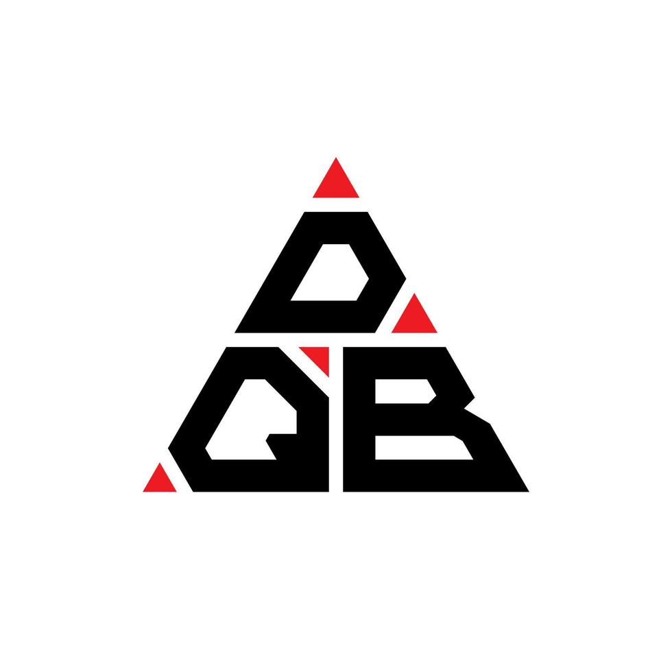 DQB triangle letter logo design with triangle shape. DQB triangle logo design monogram. DQB triangle vector logo template with red color. DQB triangular logo Simple, Elegant, and Luxurious Logo.