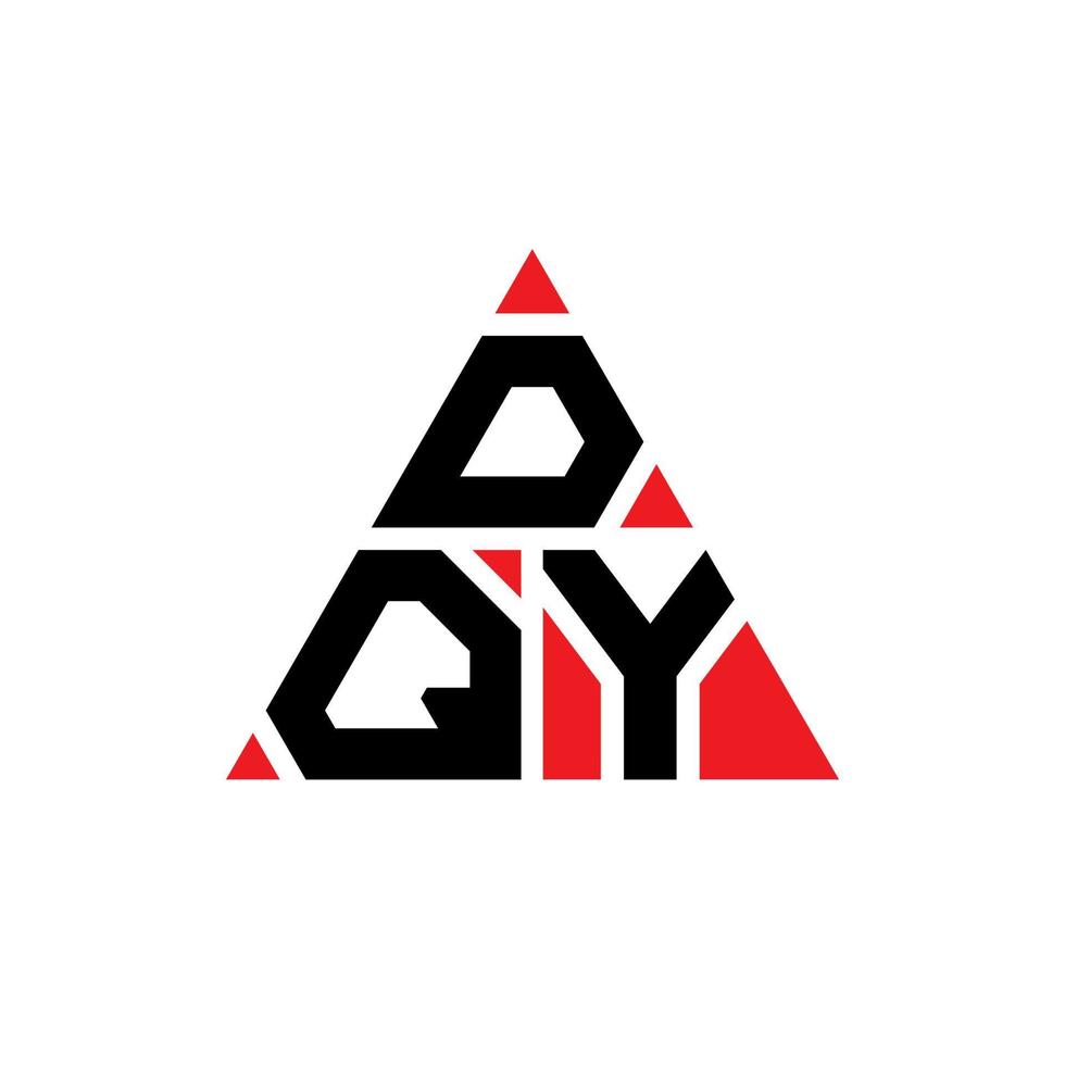 DQY triangle letter logo design with triangle shape. DQY triangle logo design monogram. DQY triangle vector logo template with red color. DQY triangular logo Simple, Elegant, and Luxurious Logo.