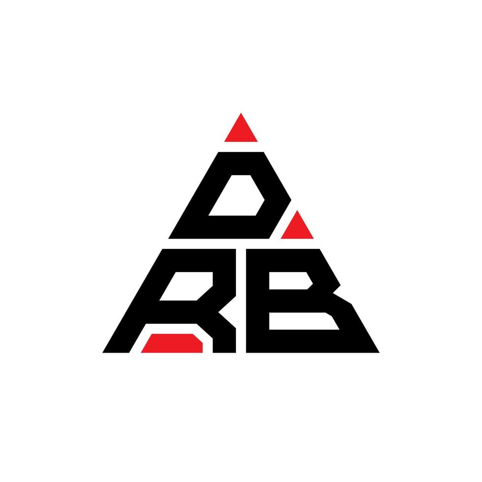 DRB triangle letter logo design with triangle shape. DRB triangle logo design monogram. DRB triangle vector logo template with red color. DRB triangular logo Simple, Elegant, and Luxurious Logo.