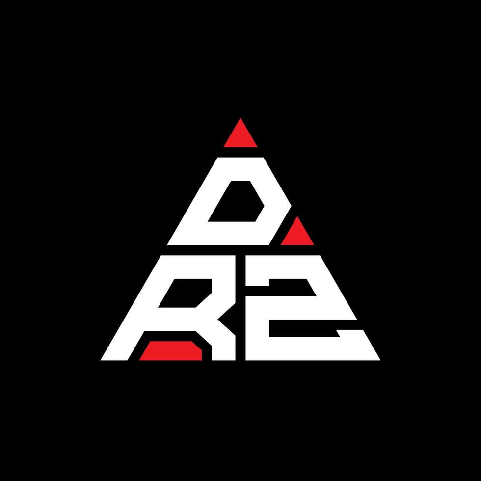 Diseño de logotipo de letra triangular drz con forma de triángulo. monograma de diseño del logotipo del triángulo drz. plantilla de logotipo de vector de triángulo drz con color rojo. logotipo triangular drz logotipo simple, elegante y lujoso.