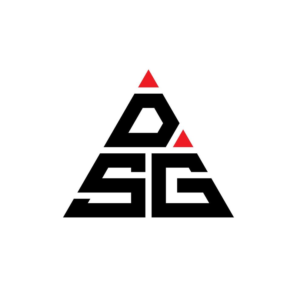 DSG triangle letter logo design with triangle shape. DSG triangle logo design monogram. DSG triangle vector logo template with red color. DSG triangular logo Simple, Elegant, and Luxurious Logo.