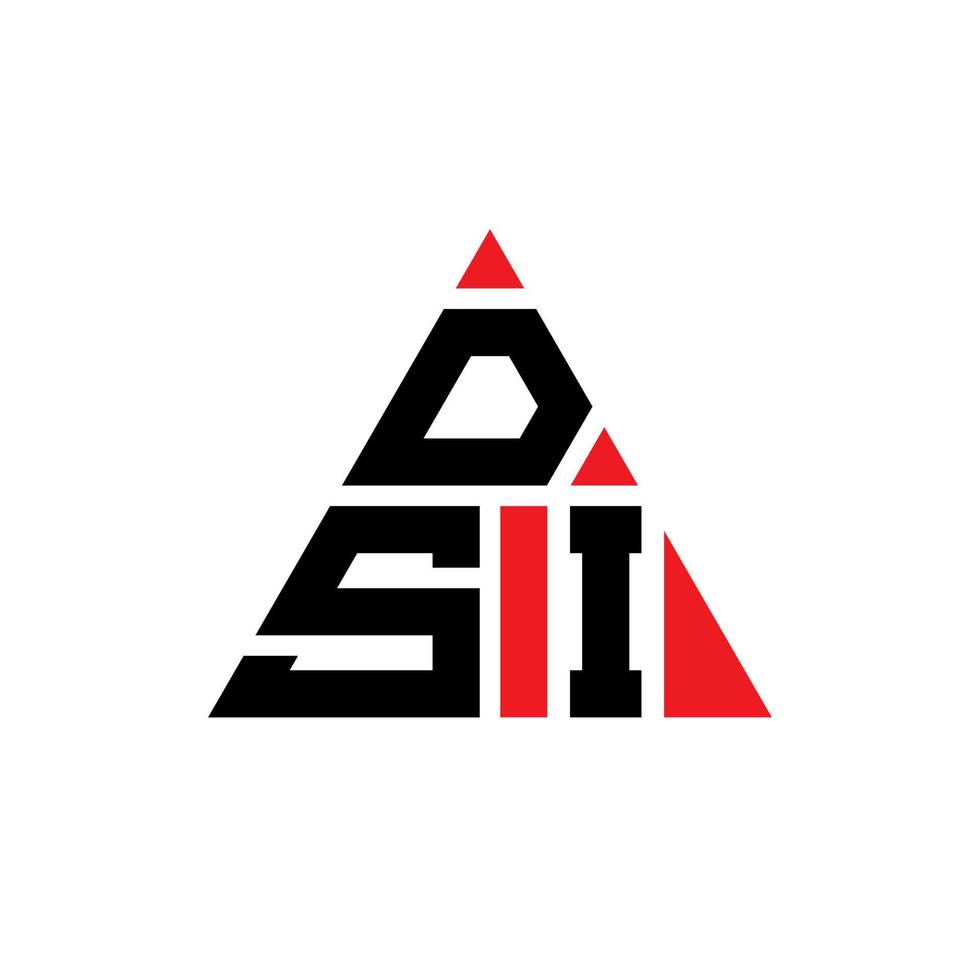 diseño de logotipo de letra triangular dsi con forma de triángulo. monograma de diseño del logotipo del triángulo dsi. plantilla de logotipo de vector de triángulo dsi con color rojo. logotipo triangular dsi logotipo simple, elegante y lujoso.