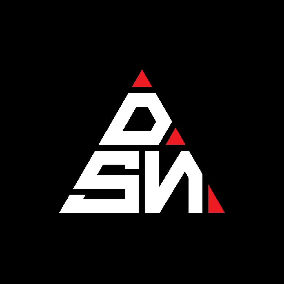 DSN triangle letter logo design with triangle shape. DSN triangle logo design monogram. DSN triangle vector logo template with red color. DSN triangular logo Simple, Elegant, and Luxurious Logo.
