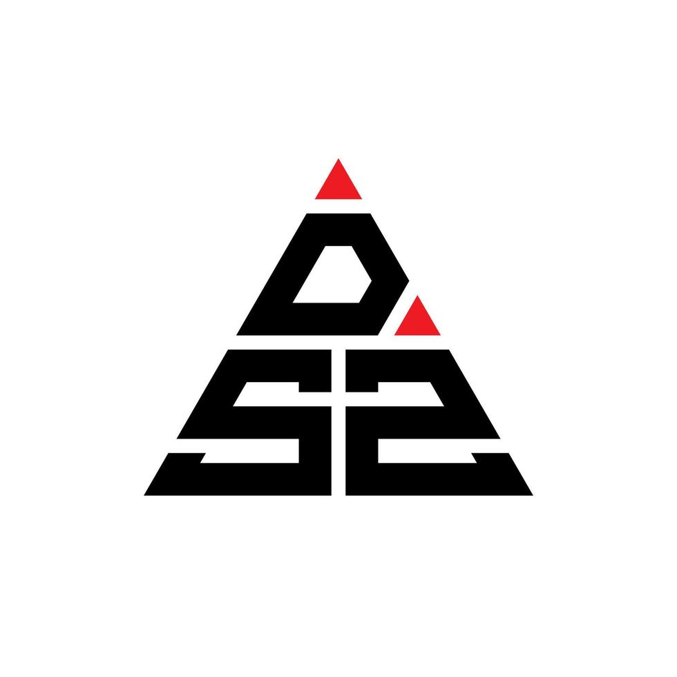 diseño de logotipo de letra triangular dsz con forma de triángulo. monograma de diseño del logotipo del triángulo dsz. plantilla de logotipo de vector de triángulo dsz con color rojo. logotipo triangular dsz logotipo simple, elegante y lujoso.