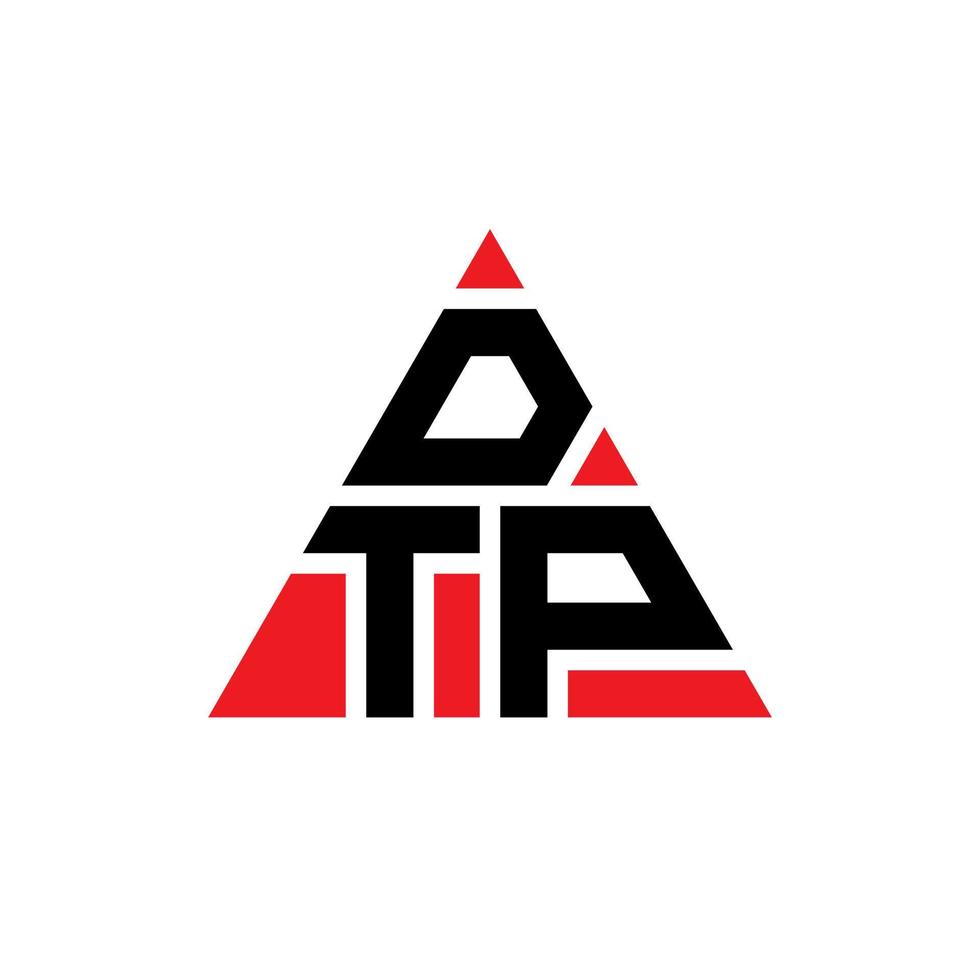 diseño de logotipo de letra triangular dtp con forma de triángulo. monograma de diseño de logotipo de triángulo dtp. plantilla de logotipo de vector de triángulo dtp con color rojo. logotipo triangular dtp logotipo simple, elegante y lujoso.