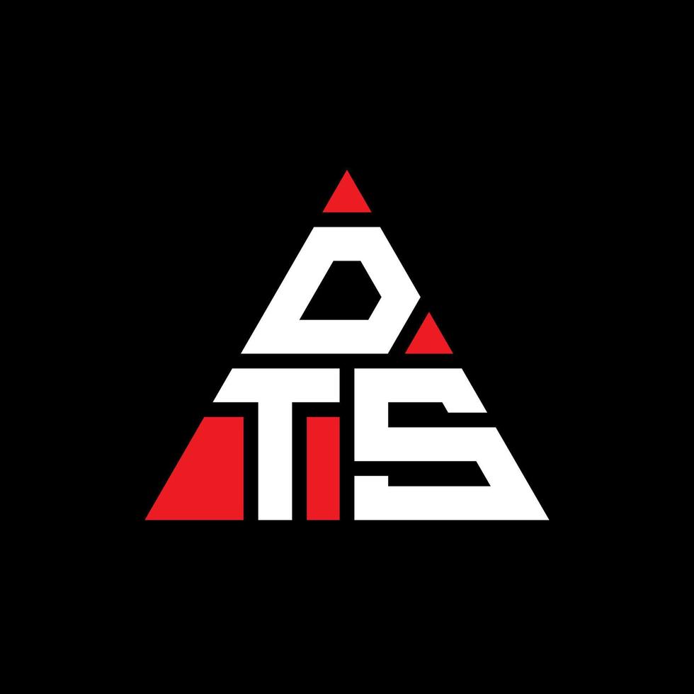 DTS triangle letter logo design with triangle shape. DTS triangle logo design monogram. DTS triangle vector logo template with red color. DTS triangular logo Simple, Elegant, and Luxurious Logo.