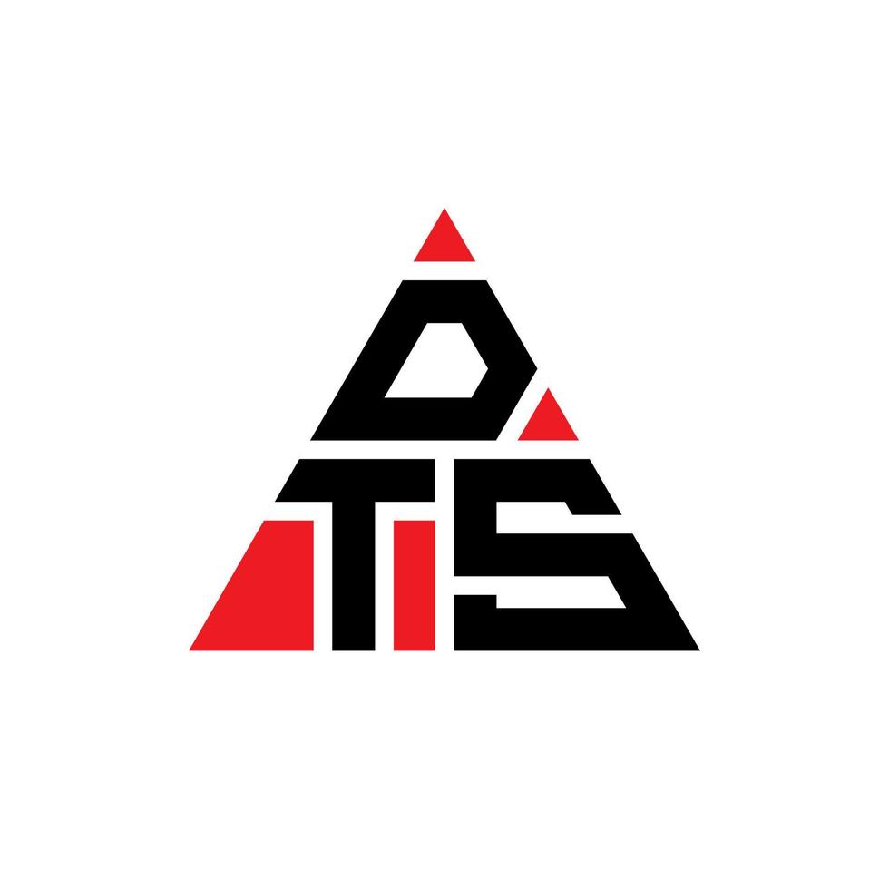 DTS triangle letter logo design with triangle shape. DTS triangle logo design monogram. DTS triangle vector logo template with red color. DTS triangular logo Simple, Elegant, and Luxurious Logo.