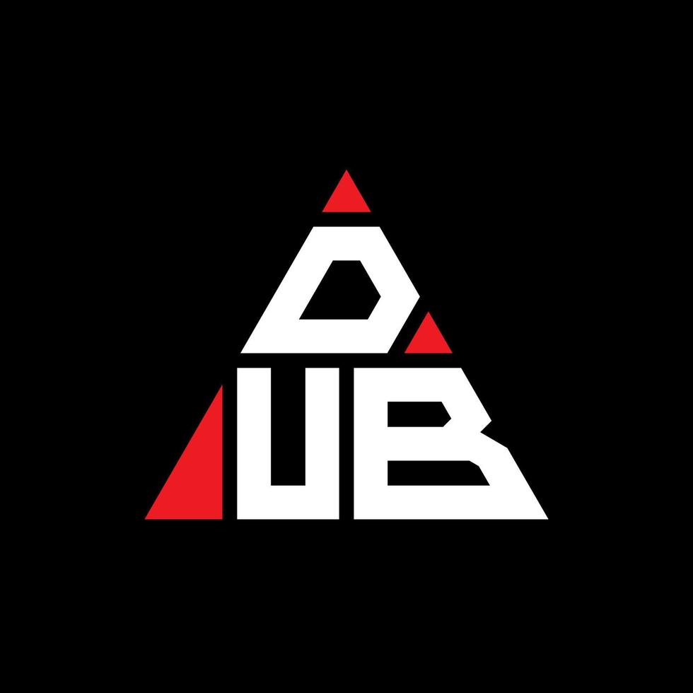 DUB triangle letter logo design with triangle shape. DUB triangle logo design monogram. DUB triangle vector logo template with red color. DUB triangular logo Simple, Elegant, and Luxurious Logo.