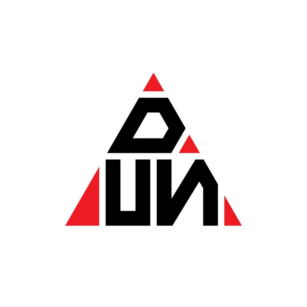 diseño de logotipo de letra de triángulo dun con forma de triángulo. monograma de diseño de logotipo de triángulo dun. plantilla de logotipo de vector de triángulo dun con color rojo. logo triangular dun logo simple, elegante y lujoso.