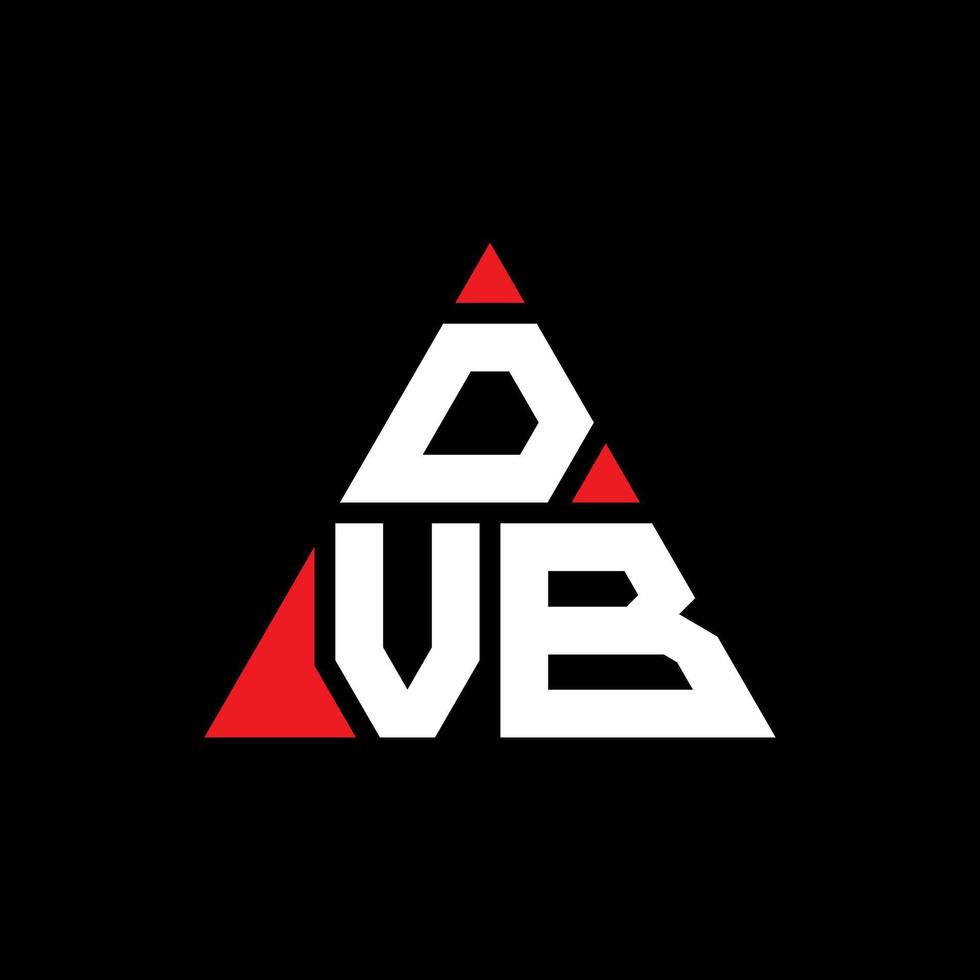 Diseño de logotipo de letra triangular dvb con forma de triángulo. Monograma de diseño del logotipo del triángulo dvb. plantilla de logotipo de vector de triángulo dvb con color rojo. logotipo triangular dvb logotipo simple, elegante y lujoso.