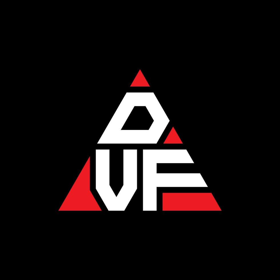 Diseño de logotipo de letra triangular dvf con forma de triángulo. monograma de diseño de logotipo de triángulo dvf. plantilla de logotipo de vector de triángulo dvf con color rojo. logotipo triangular dvf logotipo simple, elegante y lujoso.