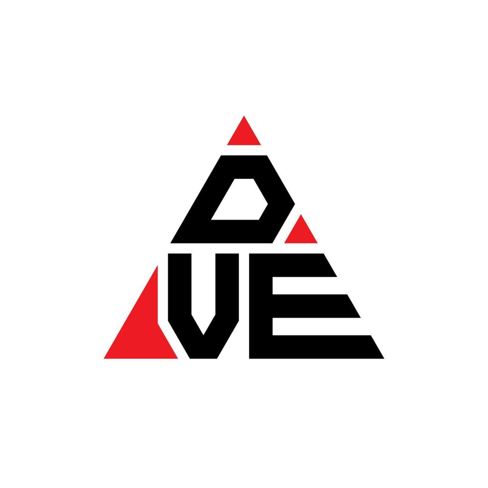 diseño de logotipo de letra de triángulo dve con forma de triángulo. monograma de diseño del logotipo del triángulo dve. plantilla de logotipo de vector de triángulo dve con color rojo. logo triangular dve logo simple, elegante y lujoso.