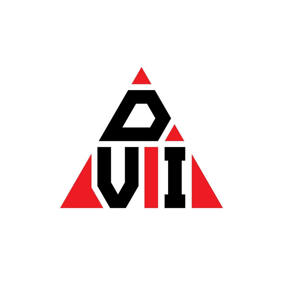 DVI triangle letter logo design with triangle shape. DVI triangle logo design monogram. DVI triangle vector logo template with red color. DVI triangular logo Simple, Elegant, and Luxurious Logo.