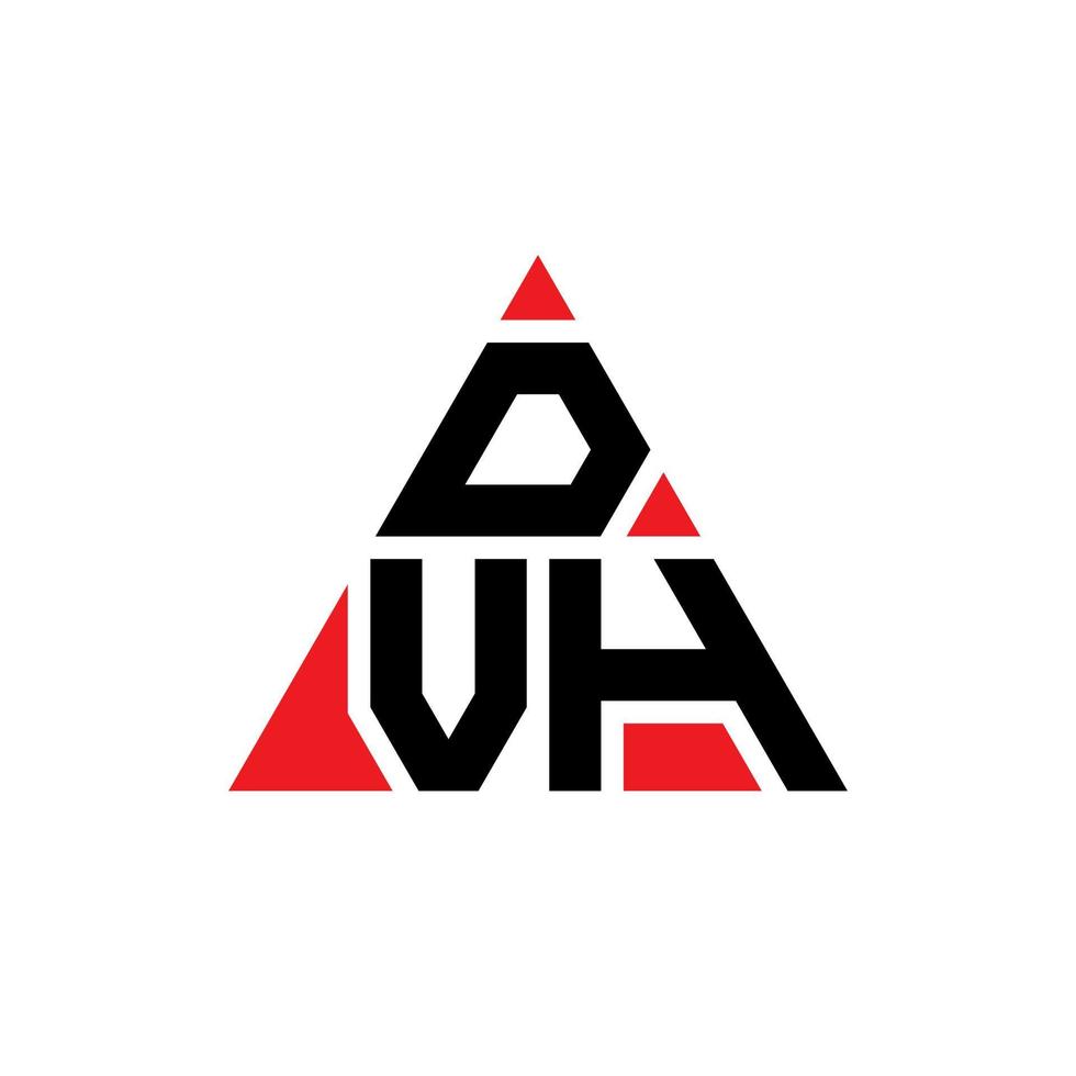 Diseño de logotipo de letra triangular dvh con forma de triángulo. monograma de diseño de logotipo de triángulo dvh. plantilla de logotipo de vector de triángulo dvh con color rojo. logotipo triangular dvh logotipo simple, elegante y lujoso.